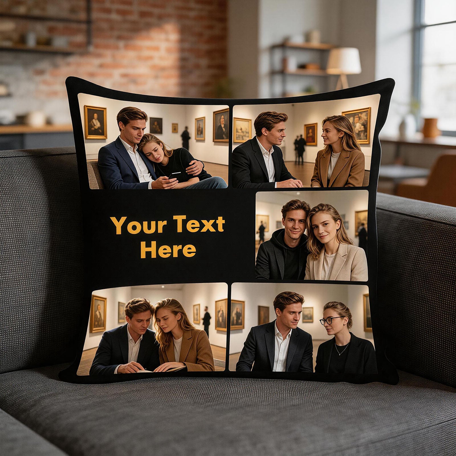 Custom Picture Cushion Cover For Casual Home Space, Warm Daily Household Decorative Pillow
