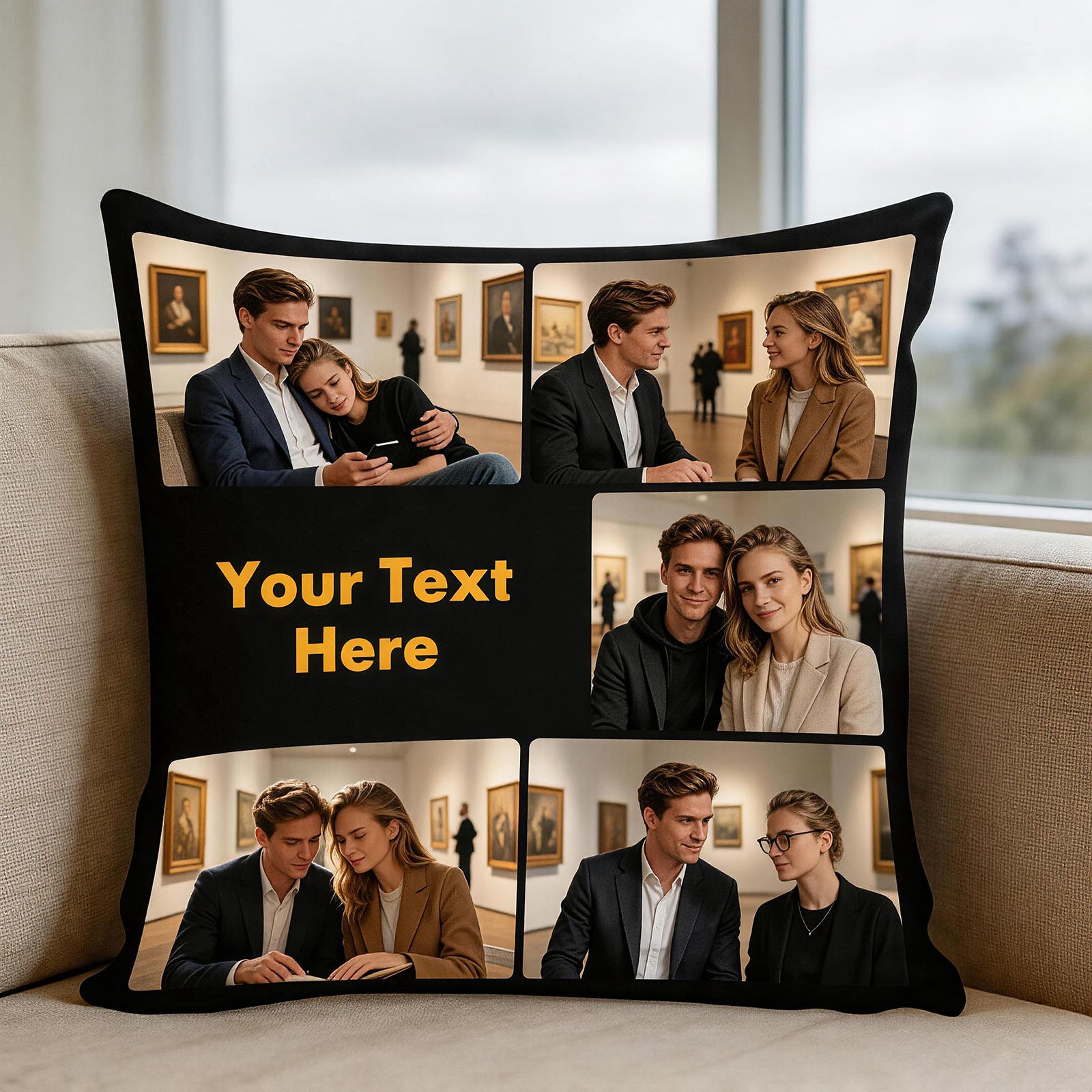 Customized Memory Photo Pillow Cover For Balcony Leisure Area, Comfortable Life Style Decor Pillow