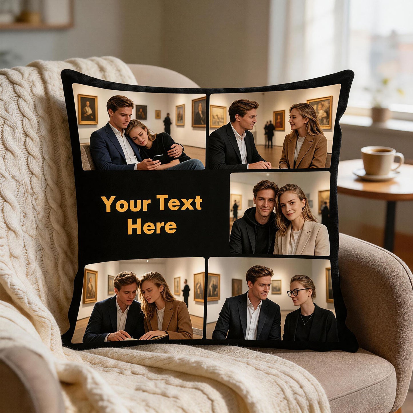 Family Memory Custom Pillow Cover For Cozy Indoor Scene, Sweet Daily Life Decor Cushion